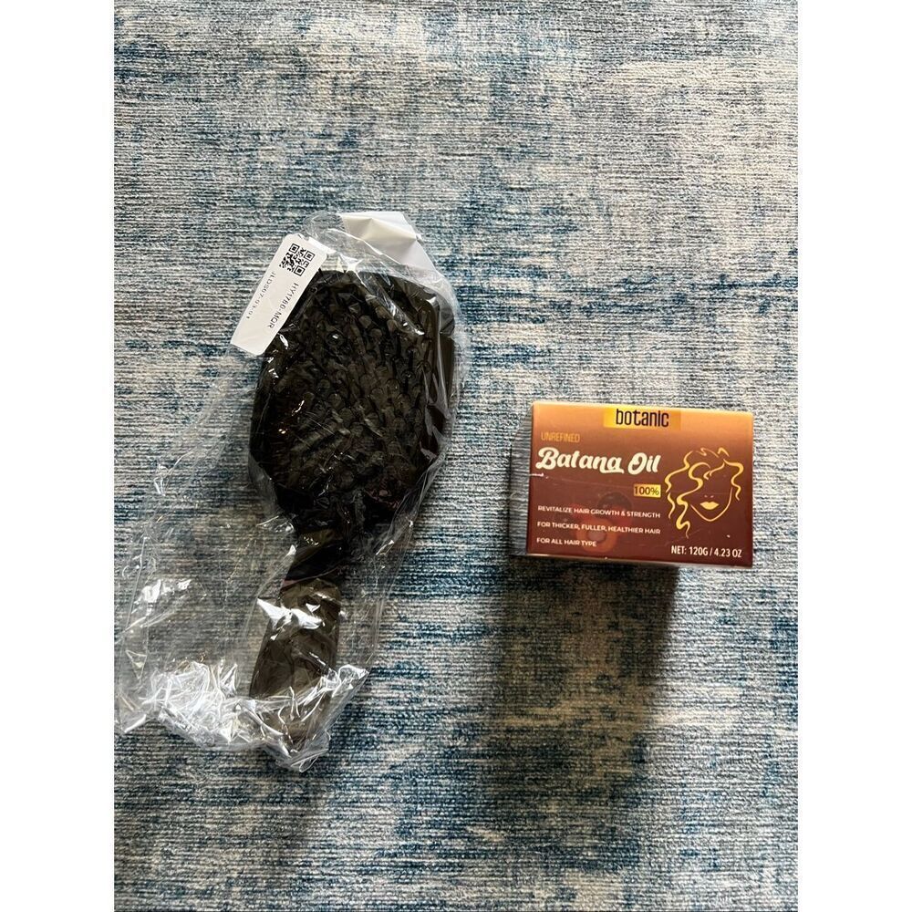 Batana Natural Hair Growth Oil and Detangling Brush Mini Bundle